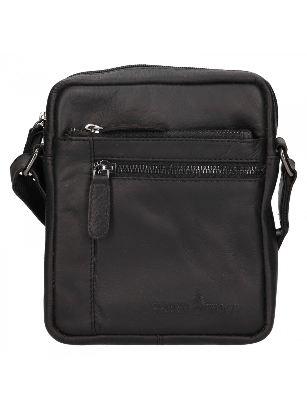 Pánská kožená taška přes rameno Greenwood Paulo – černá